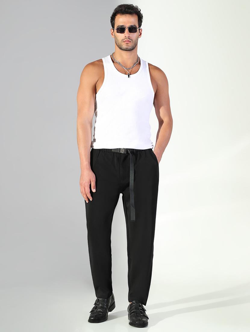 men solid low rise flat front casual trouser - 21843206 - Standard Image - 5