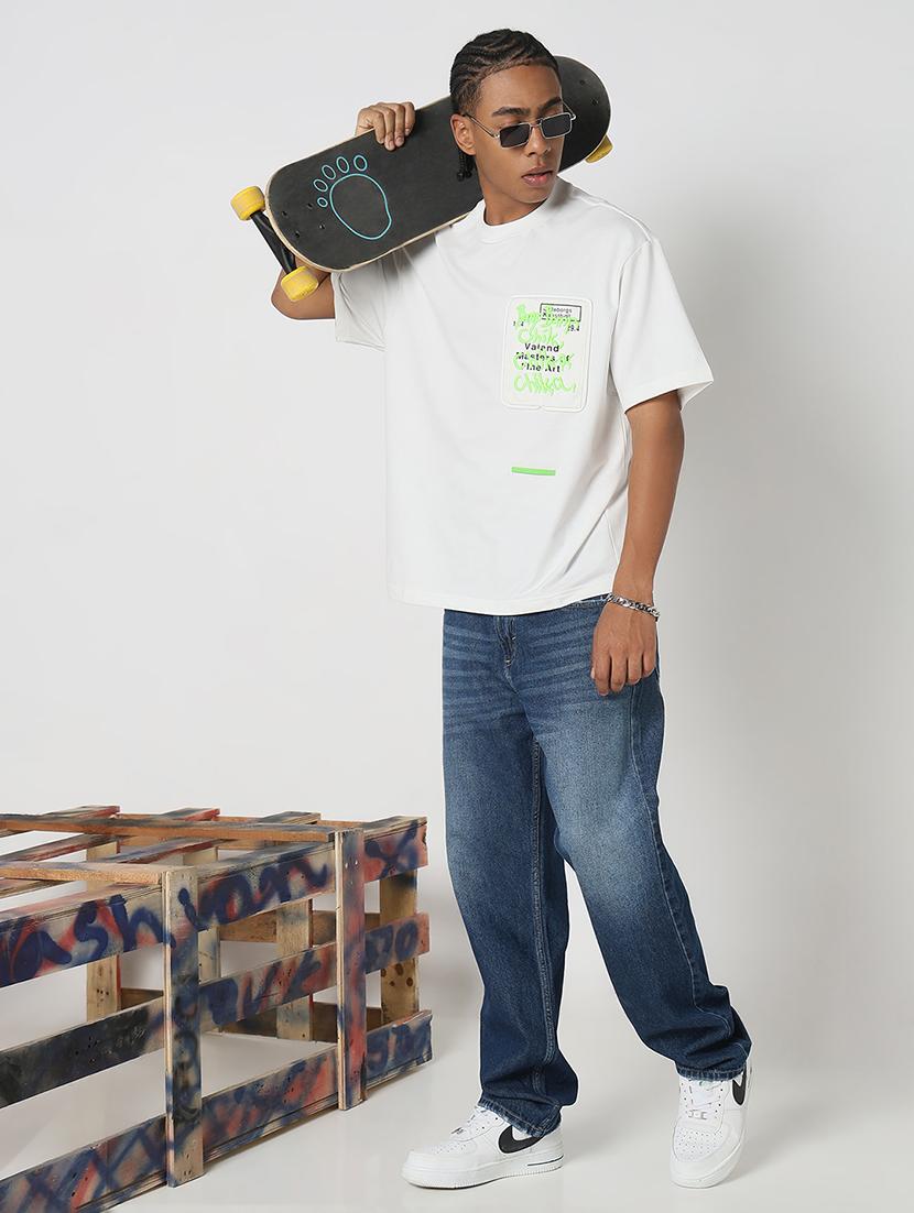 men placement print round neck oversized t-shirt - 21843256 - Standard Image - 5