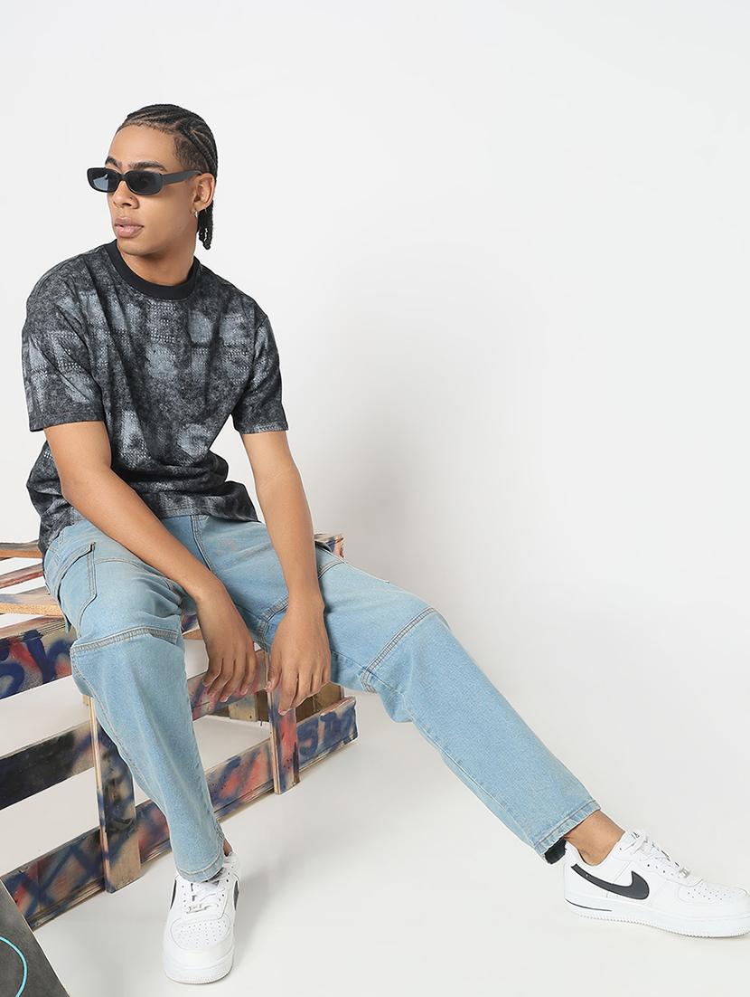 men all over print round neck regular fit t-shirt - 21843265 - Standard Image - 5