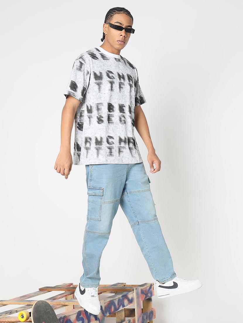men all over print round neck regular fit t-shirt - 21843266 - Standard Image - 5