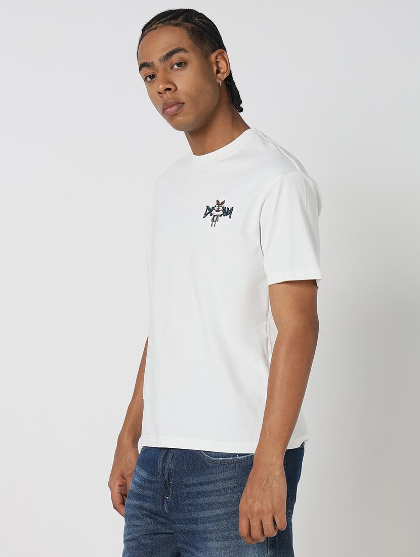 men front & back print round neck regular fit t-shirt - 21843267 - Standard Image - 3