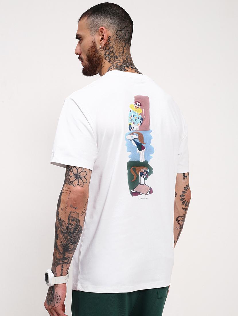 men front & back print round neck regular fit t-shirt - 21843270 - Standard Image - 3