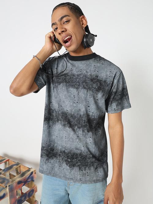 men all over print round neck regular fit t-shirt - 21843287 - Standard Image - 0