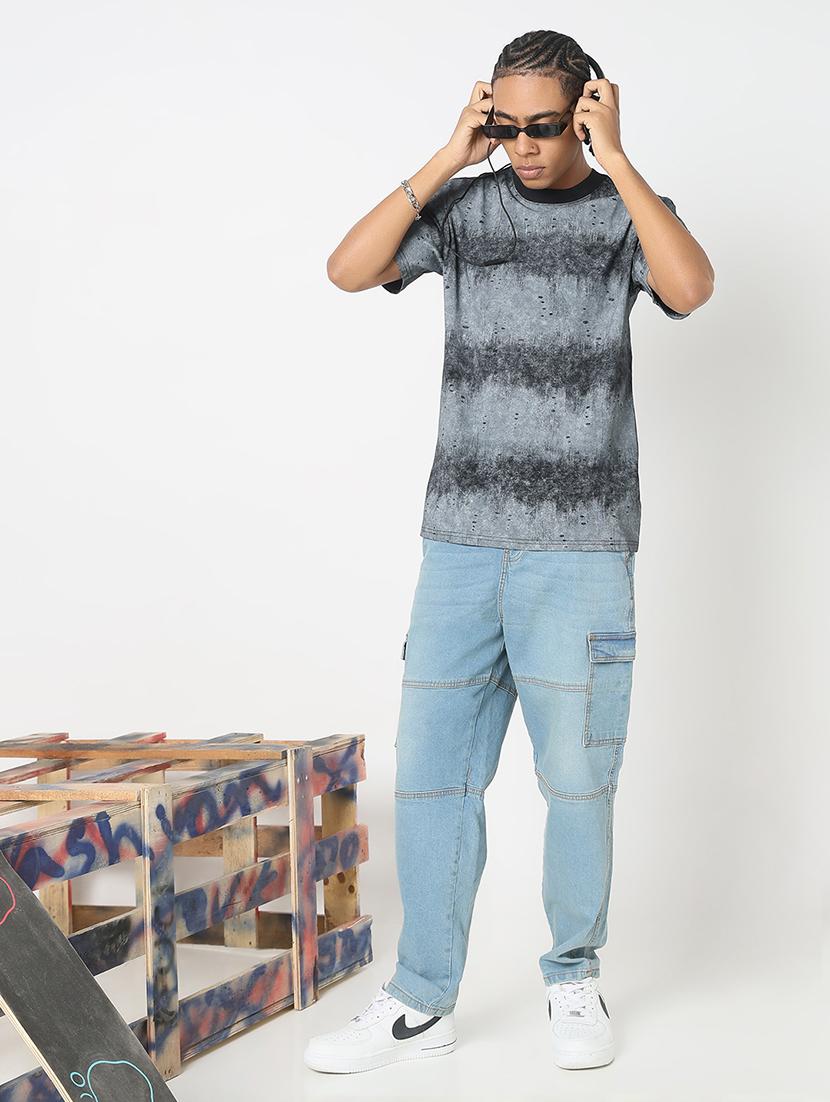 men all over print round neck regular fit t-shirt - 21843287 - Standard Image - 5