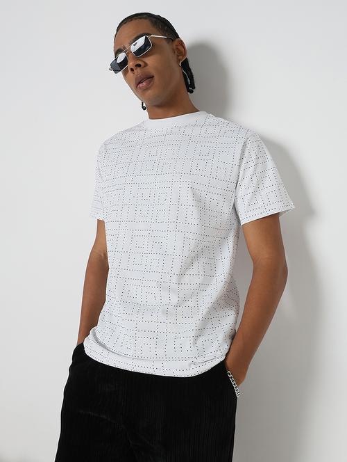 men all over print round neck regular fit t-shirt - 21843289 - Standard Image - 0