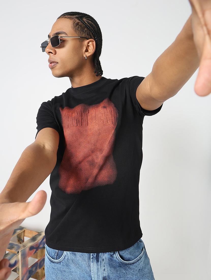 men front print round neck regular fit t-shirt - 21843291 - Zoom Image - 0