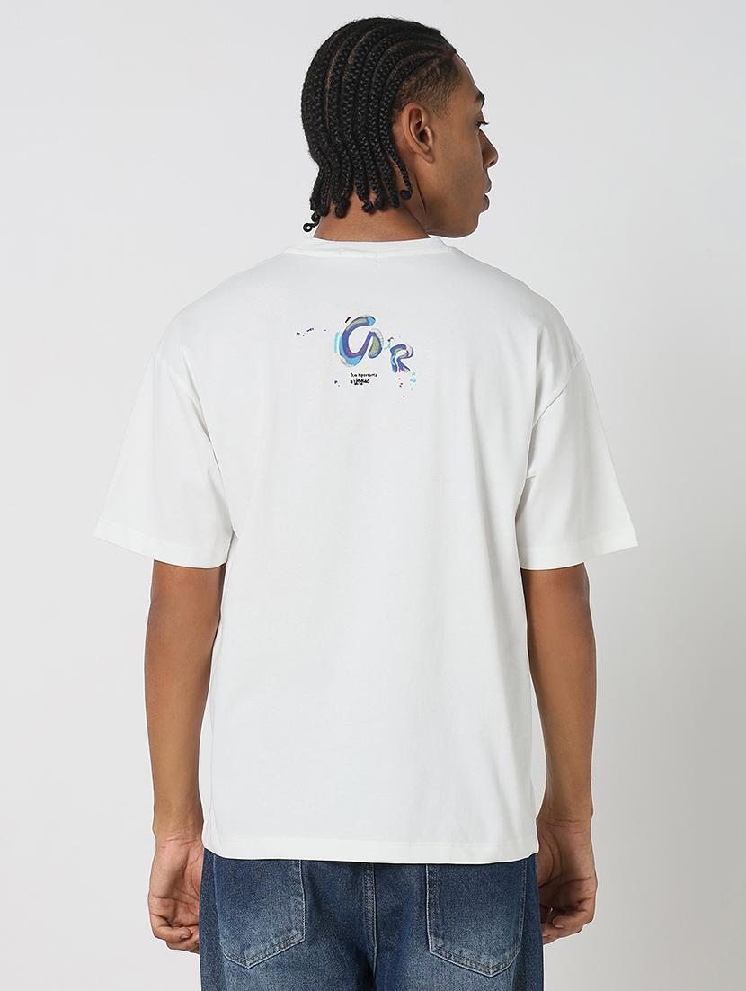men front & back print round neck regular fit t-shirt - 21843295 - Standard Image - 3