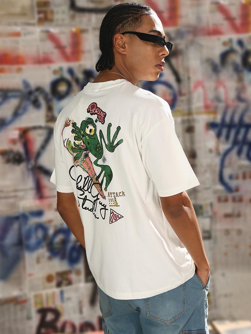men back print round neck regular fit t-shirt - 21843297 - Zoom Image - 0