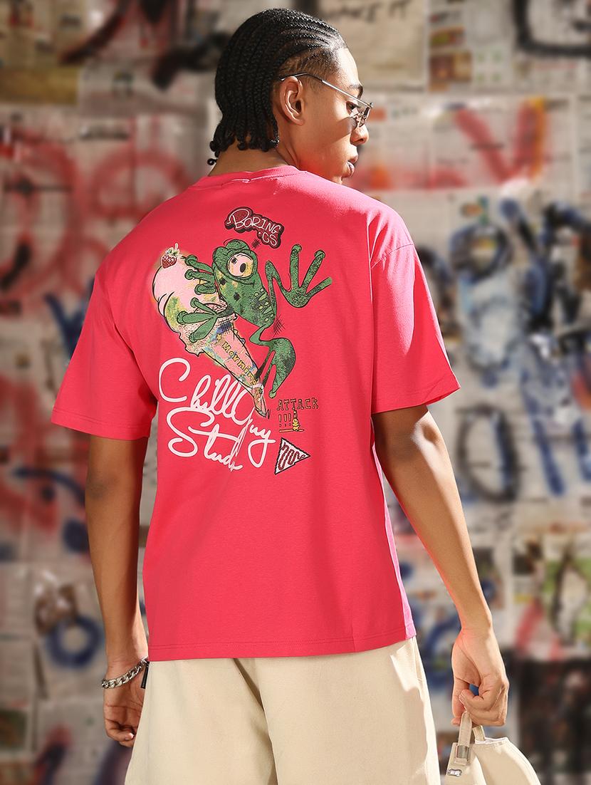 men back print round neck regular fit t-shirt - 21843299 -  Zoom Image - 0