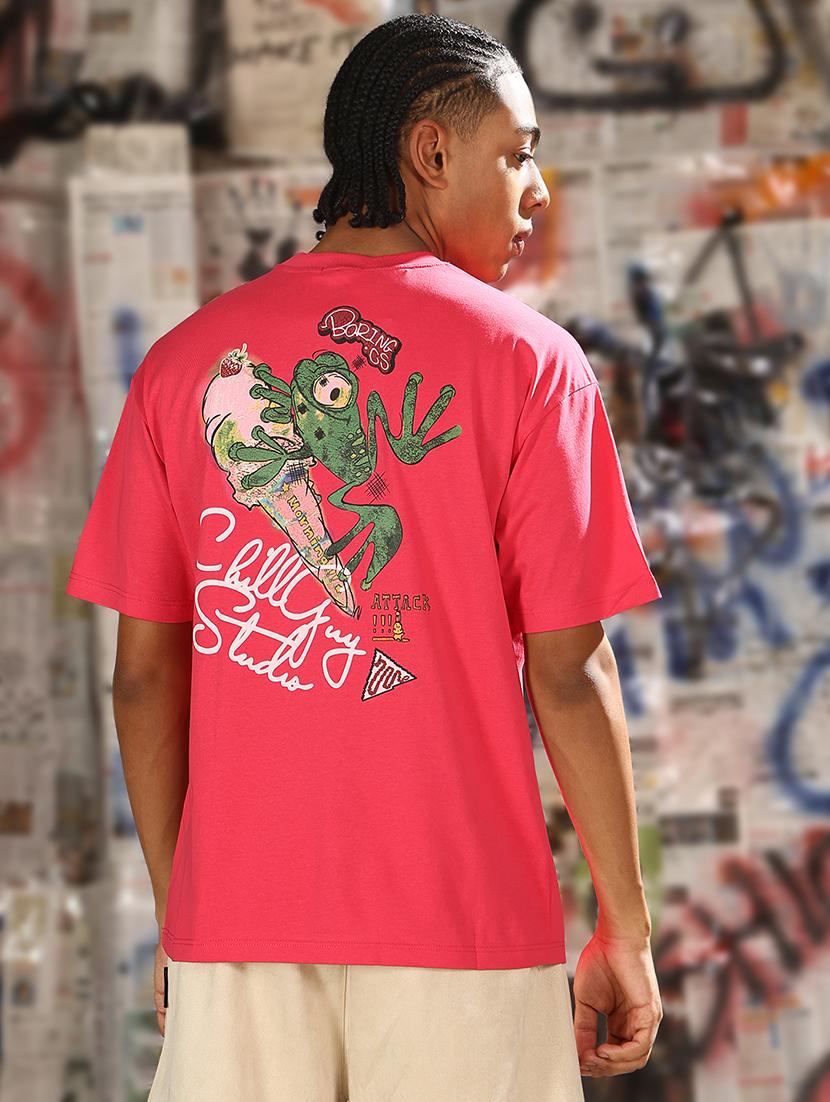 men back print round neck regular fit t-shirt - 21843299 - Standard Image - 3