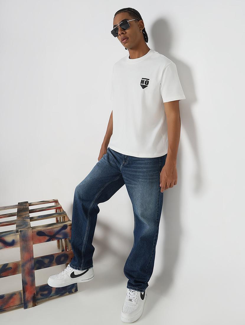 men placement print round neck regular fit t-shirt - 21843316 - Standard Image - 5