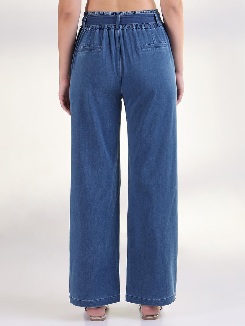 women solid high rise straight trouser - 21843335 - Standard Image - 3