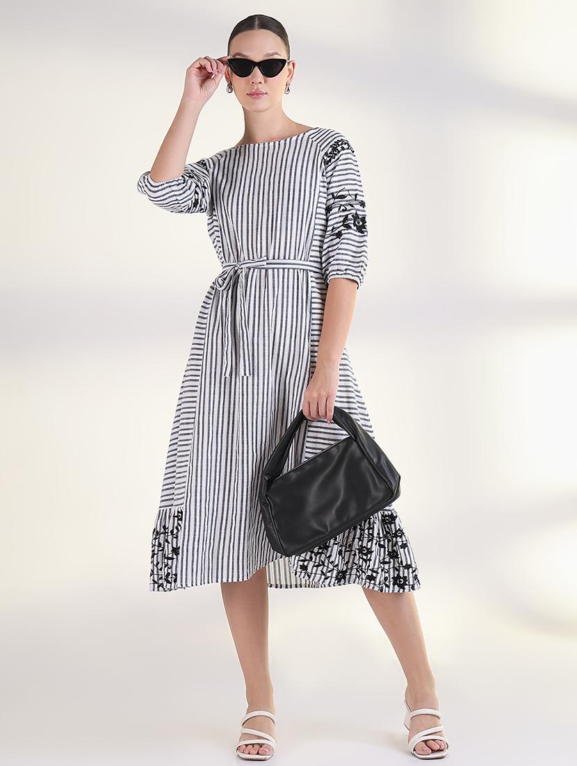 women embroidered puff sleeves a-line dress - 21843360 - Standard Image - 5