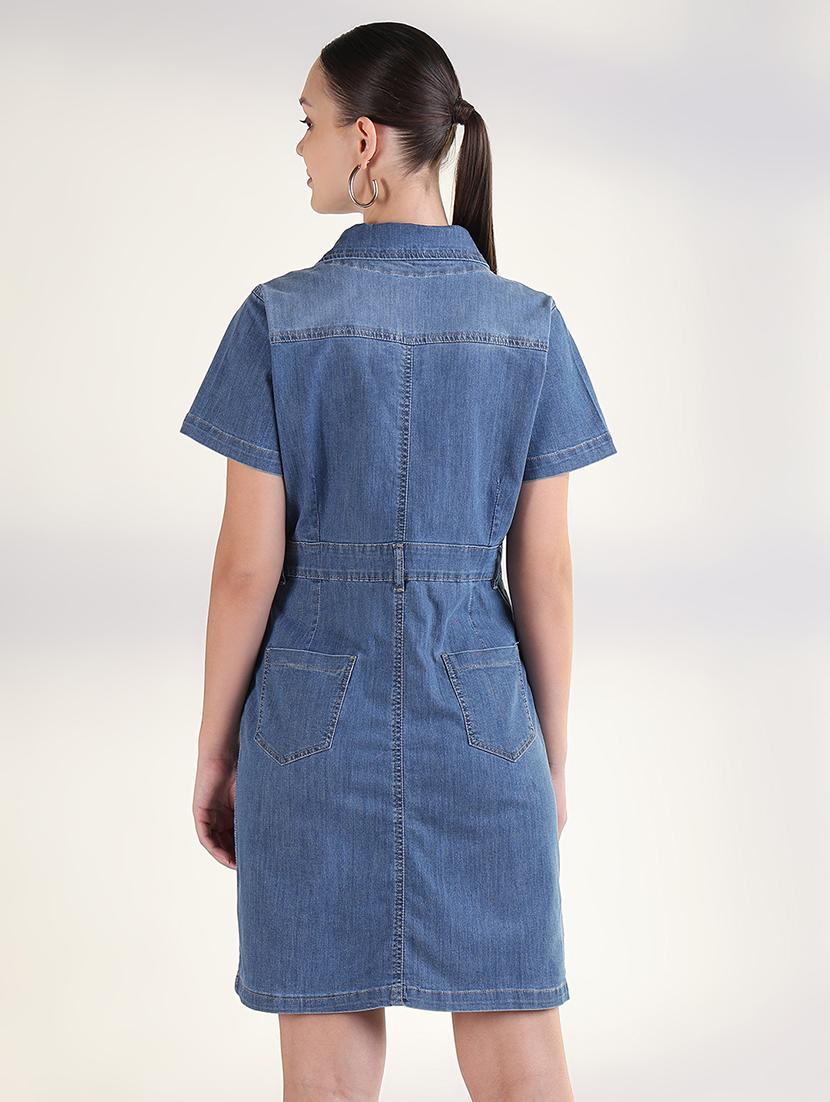 women collared short sleeves shirt dress - 21843363 - Standard Image - 3