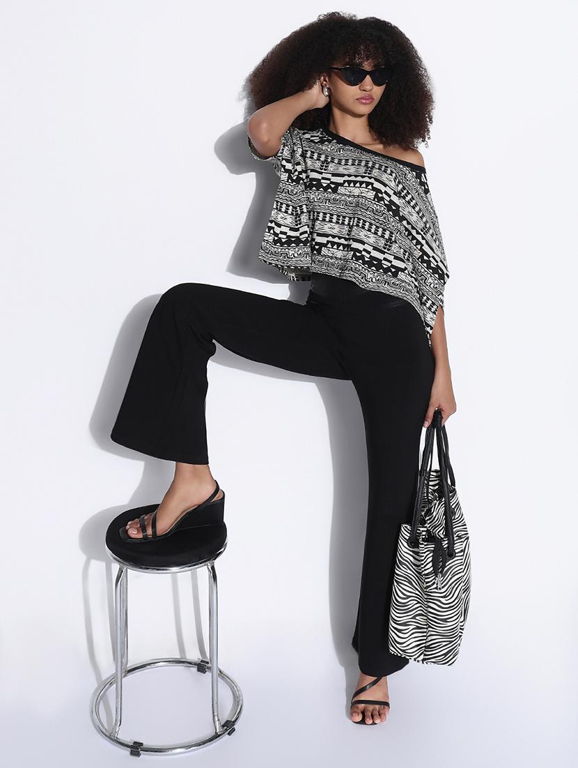 women printed scoop neck boxy top - 21843365 - Standard Image - 5