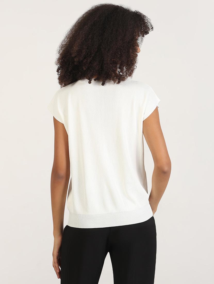 women solid short sleeves regular top - 21843366 - Standard Image - 3