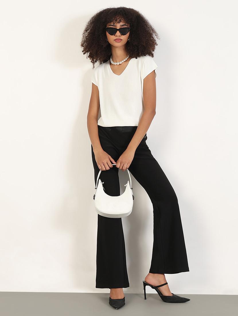 women solid short sleeves regular top - 21843366 - Standard Image - 5