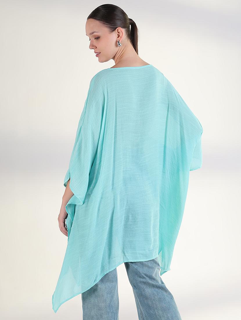 women solid kimono sleeves high low top - 21843379 - Standard Image - 3