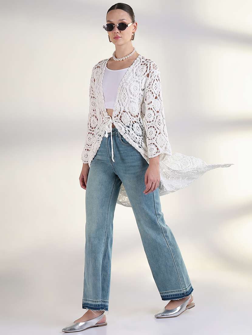 women long sleeves long crochet shrug - 21843389 -  Standard Image - 5