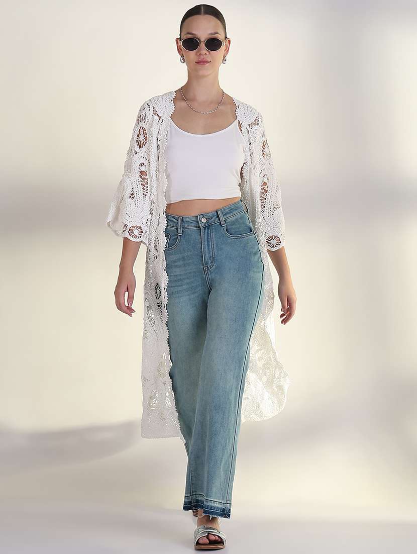 women long sleeves long crochet shrug - 21843392 -  Standard Image - 5