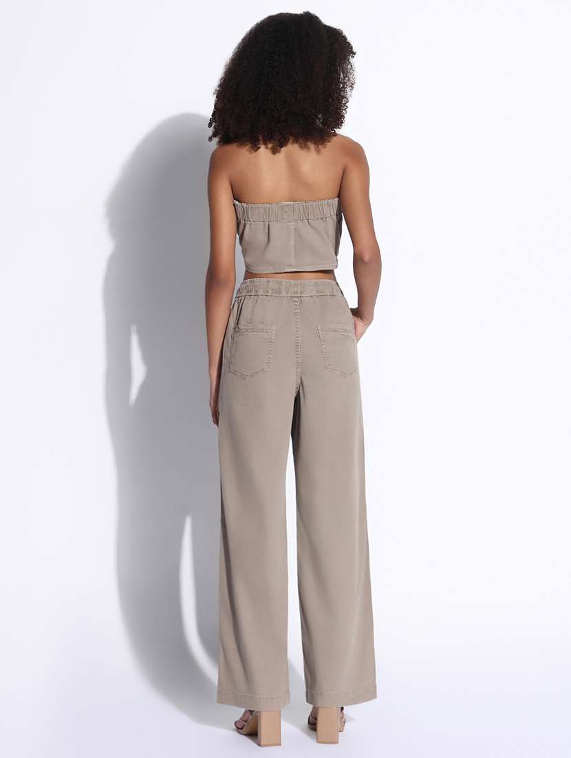 women solid top and trouser co-ord set - 21843420 -  Standard Image - 3