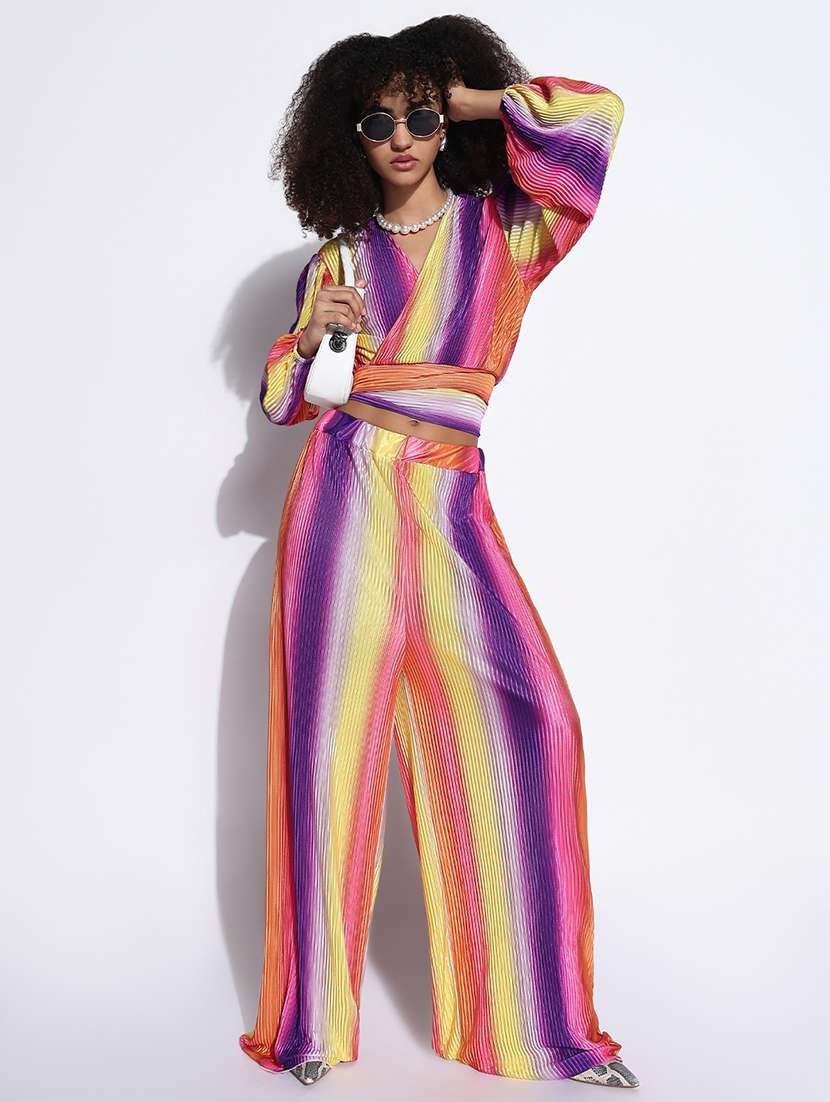 women solid top and trouser co-ord set