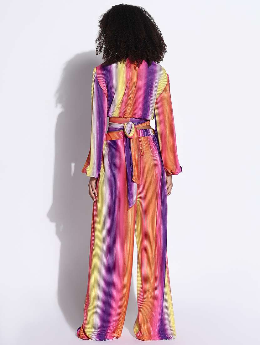 women solid top and trouser co-ord set - 21843421 -  Standard Image - 3