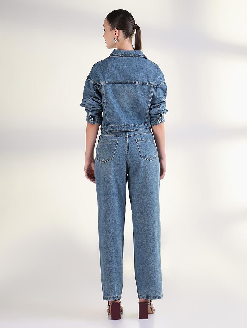 women solid top and trouser with jacket set co-ord - 21843430 - Standard Image - 3