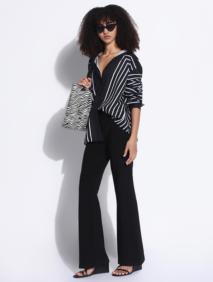 women striped collared oversized shirt - 21843481 - Standard Image - 5