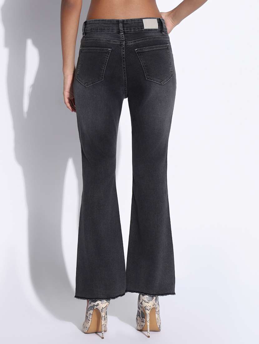 women solid mid rise bootcut jeans - 21843526 - Standard Image - 3