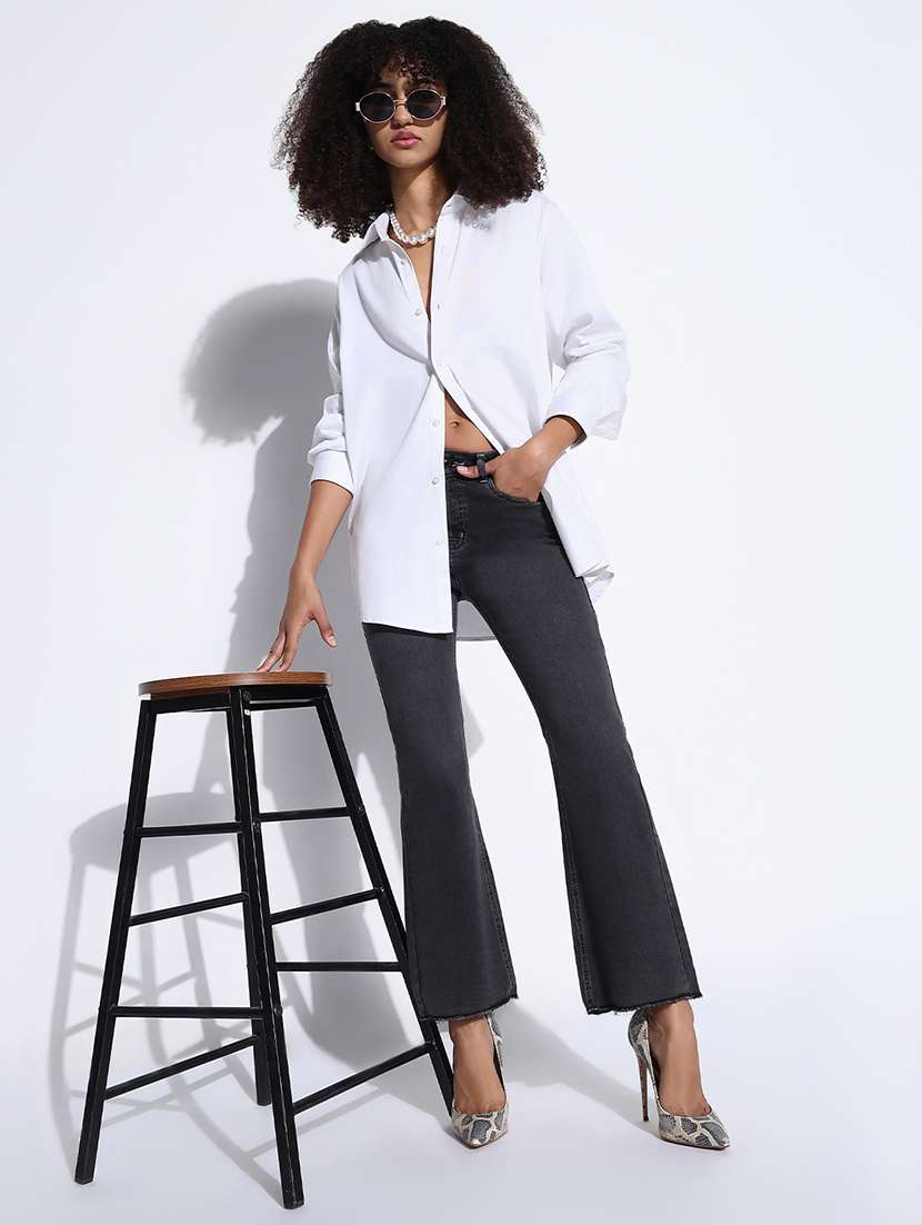 women solid mid rise bootcut jeans - 21843526 - Standard Image - 5