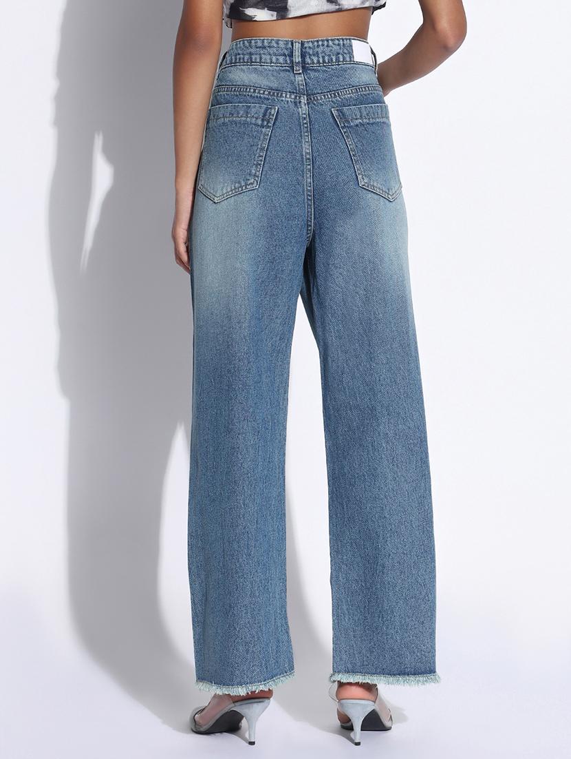 women solid high rise wide leg jean - 21843530 - Standard Image - 3