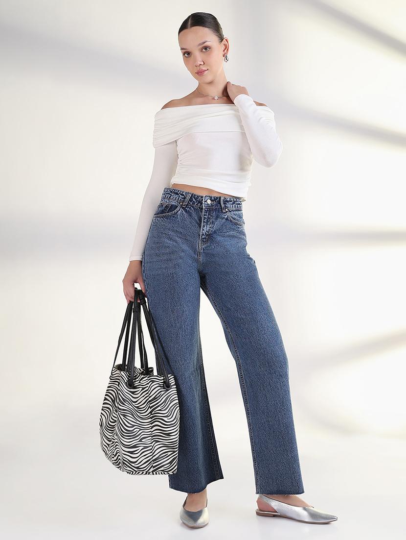 women high rise wide leg jeans - 21843555 - Standard Image - 5