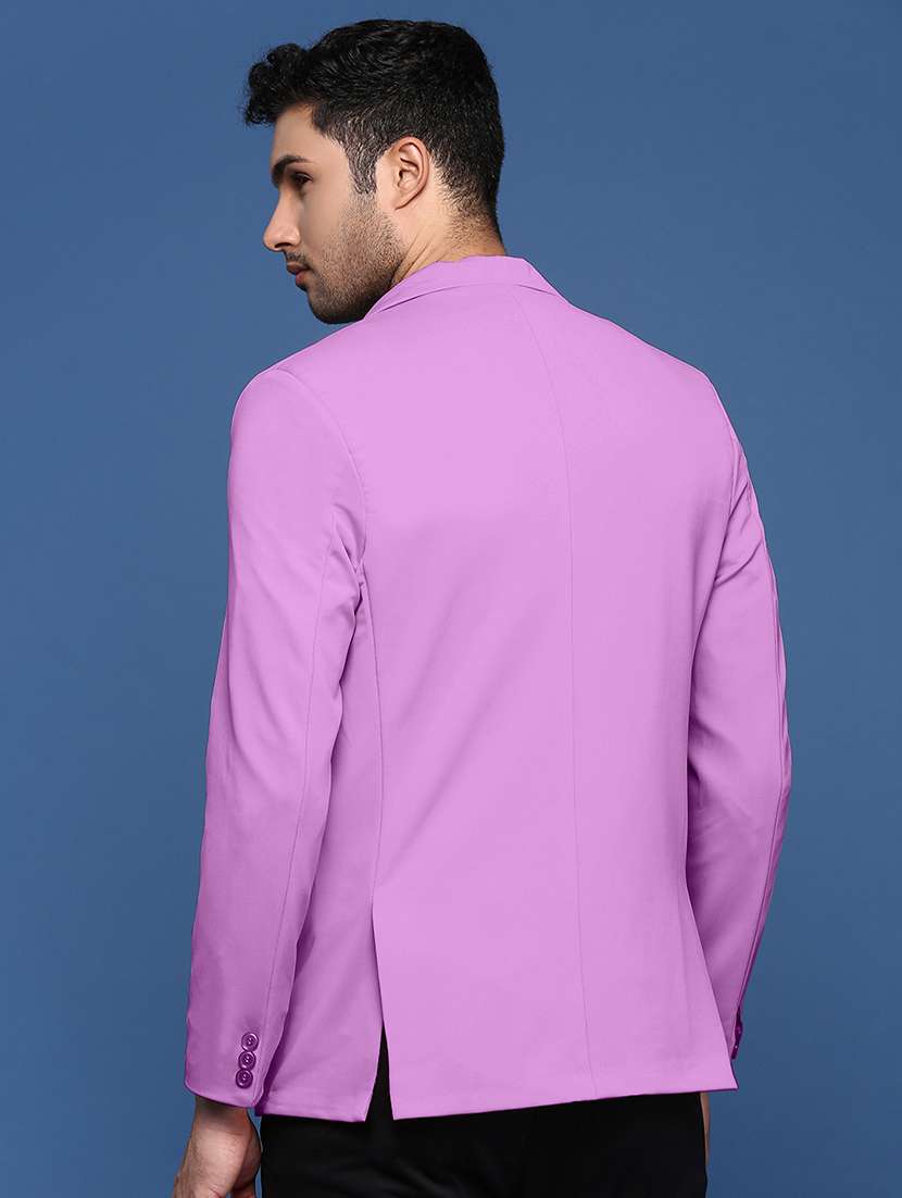 men purple long sleeve single breasted casual blazer - 21843563 -  Standard Image - 3
