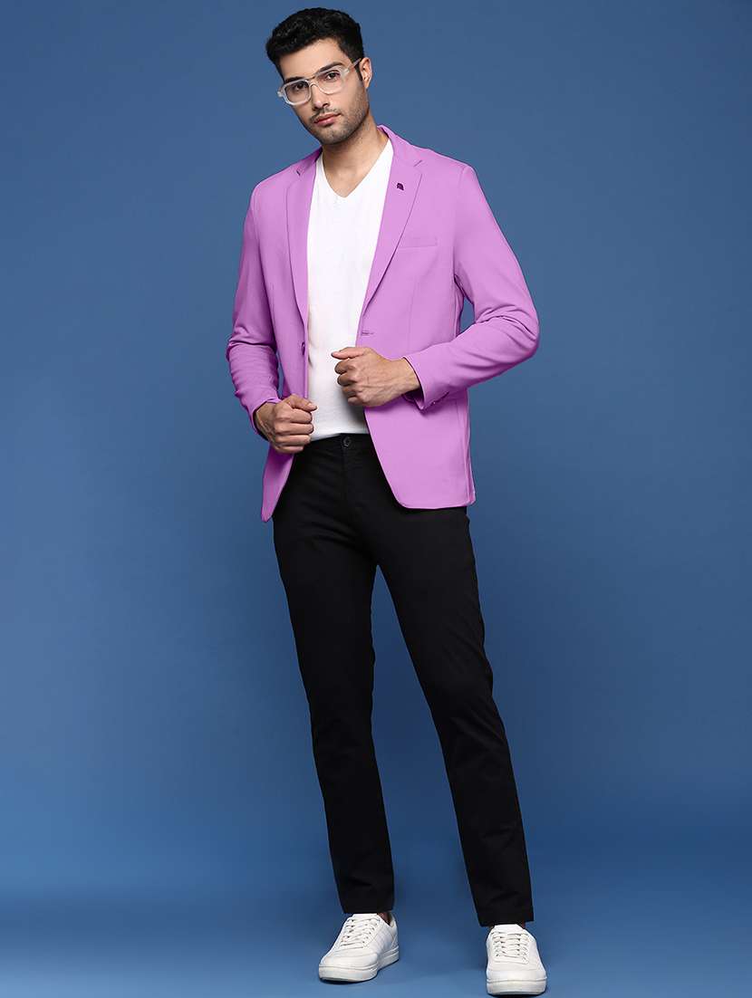 men purple long sleeve single breasted casual blazer - 21843563 -  Standard Image - 5