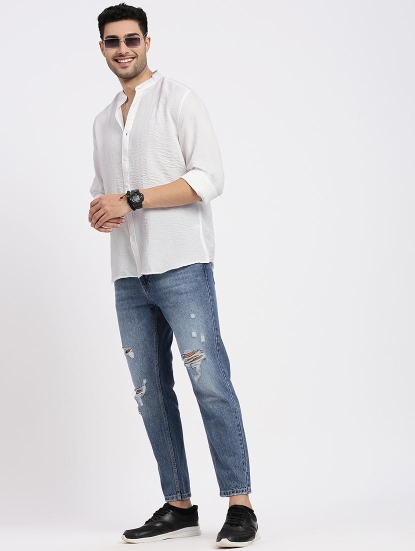 men white solid long sleeve regular fit casual shirt - 21843848 - Standard Image - 5