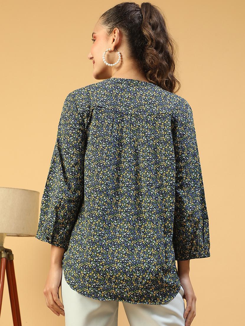 women floral printed notch neck regular top - 21843853 - Standard Image - 3