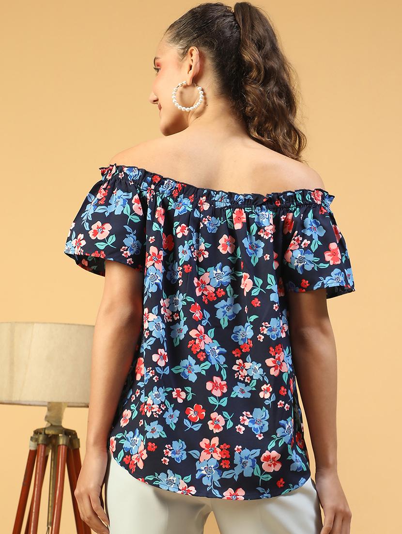 women floral printed off shoulder regular top - 21843856 - Standard Image - 3
