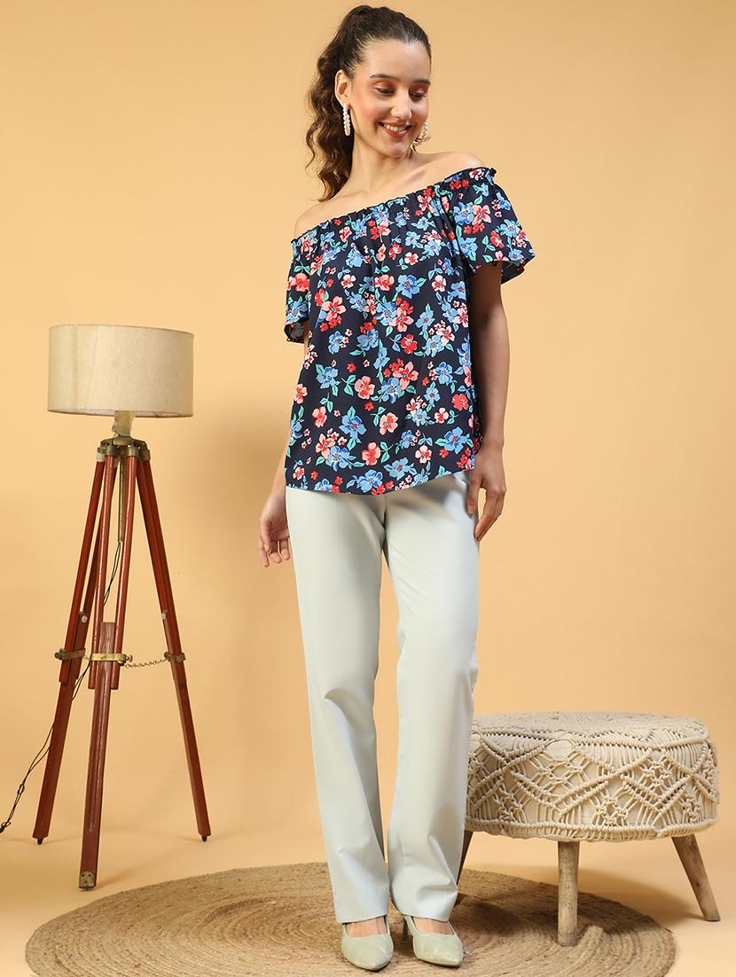women floral printed off shoulder regular top - 21843856 - Standard Image - 5