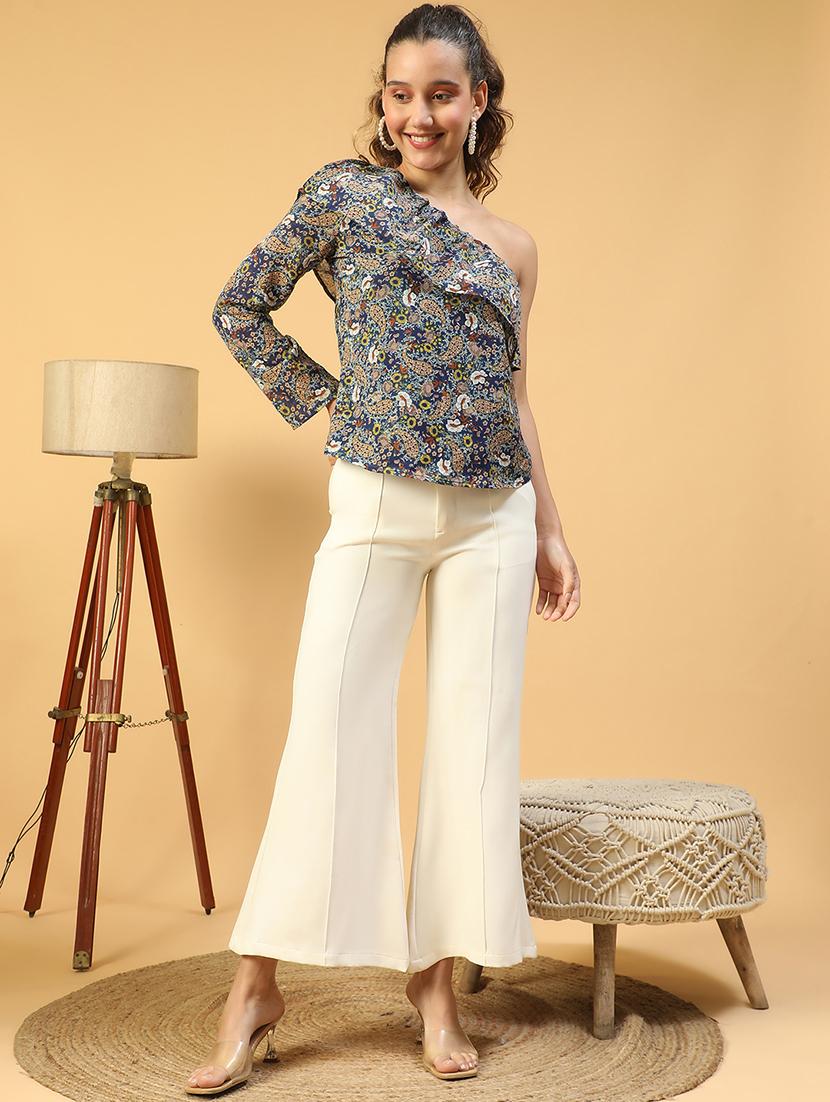 women printed single shoulder regular top - 21843858 - Standard Image - 5
