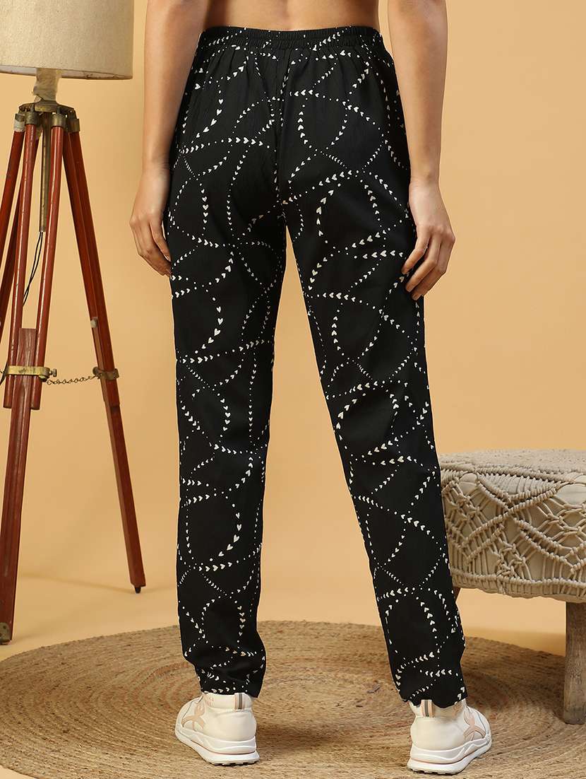 women printed mid rise straight trouser - 21843873 - Standard Image - 3