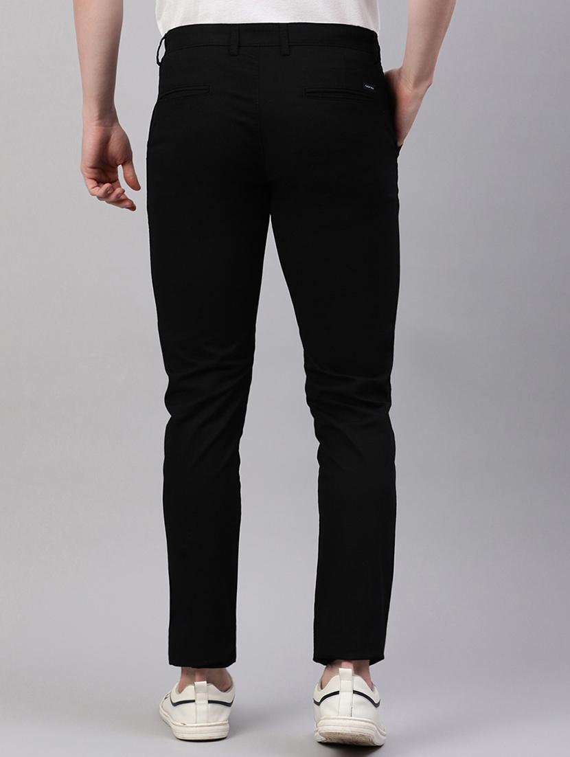 men black solid mid rise chinos casual trouser - 21843931 - Standard Image - 3