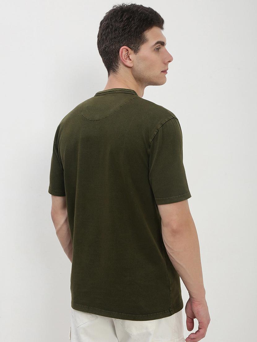 men green short sleeve solid slim fit t-shirt - 21843961 - Standard Image - 3