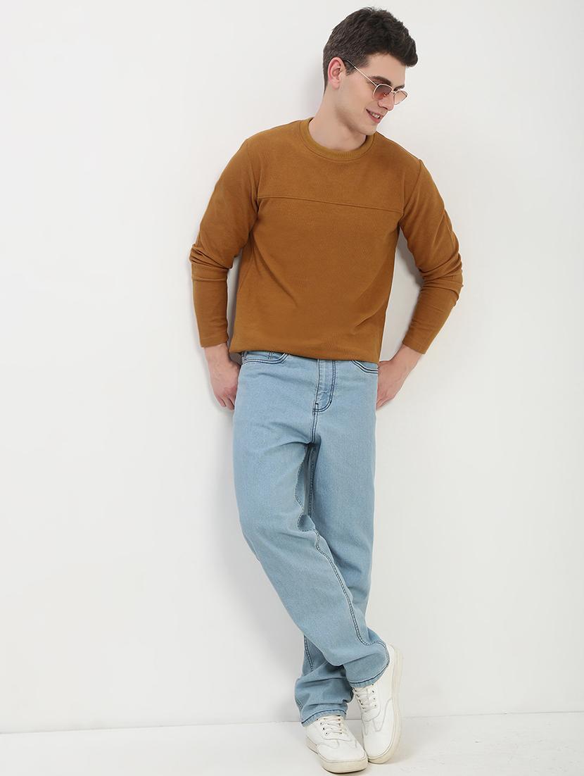 men mustard long sleeve solid slim fit t-shirt - 21843964 - Standard Image - 5