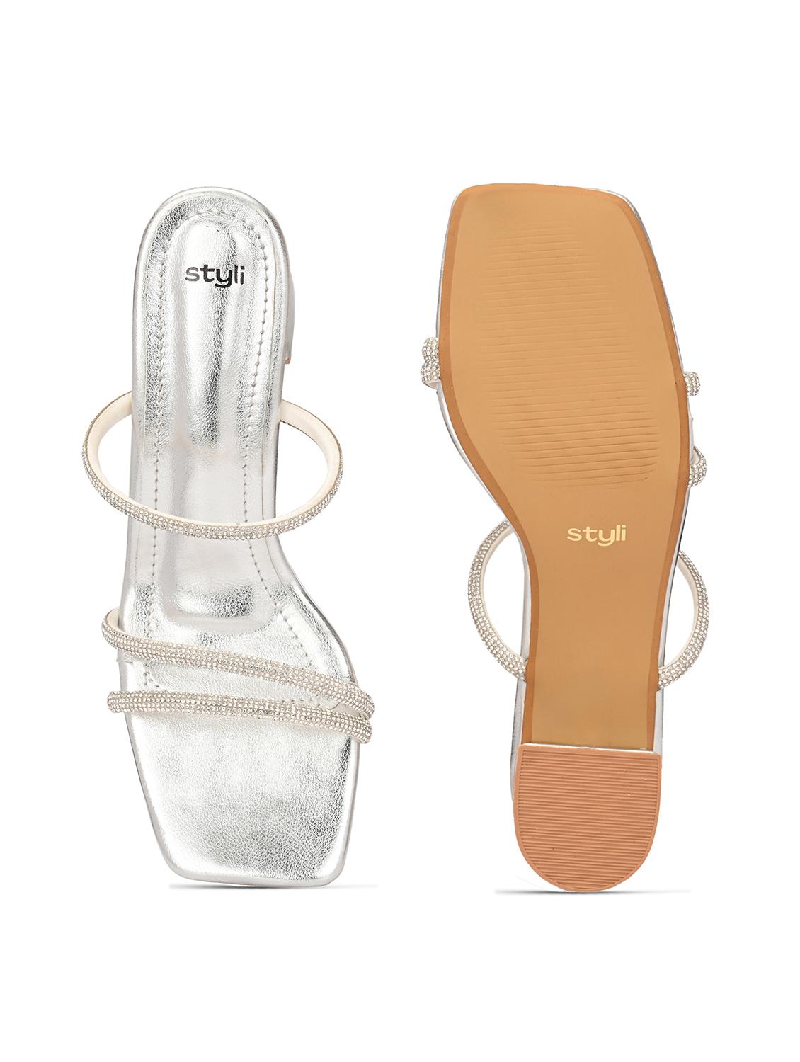womem silver embellsihed sandal - 21844106 - Standard Image - 5