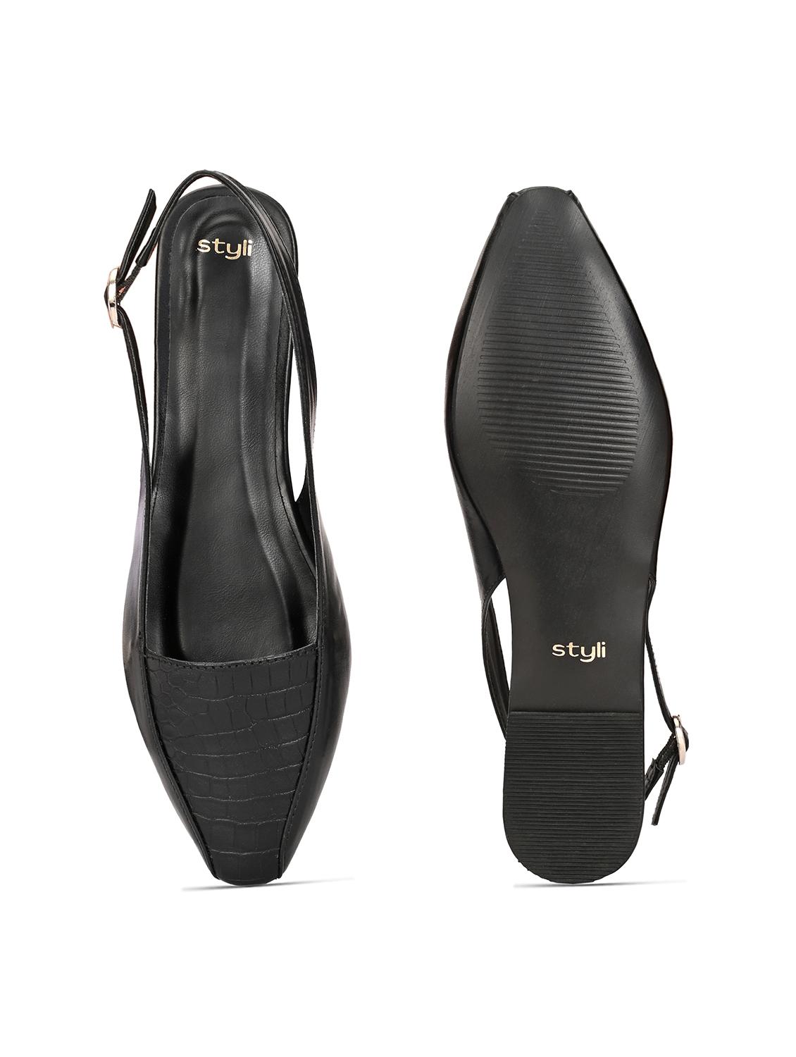women black textured flats - 21844110 - Standard Image - 5