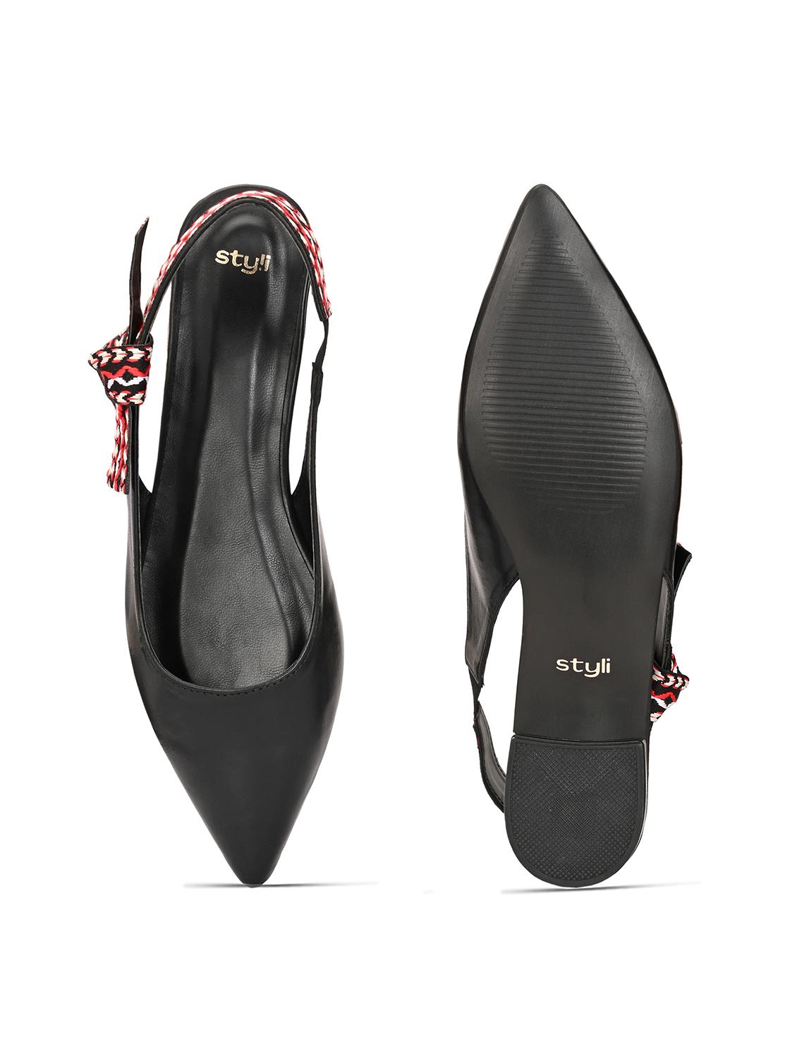 women black back strap flats - 21844111 - Standard Image - 5