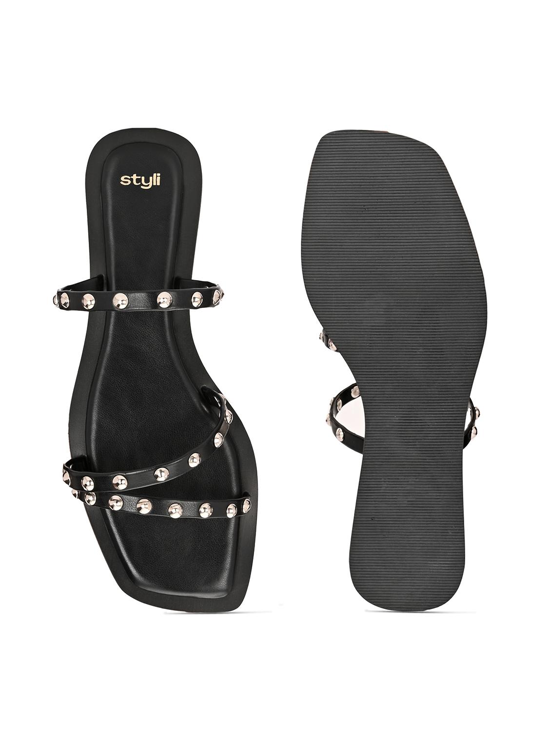 women black embellished slip on flats - 21844113 - Standard Image - 5