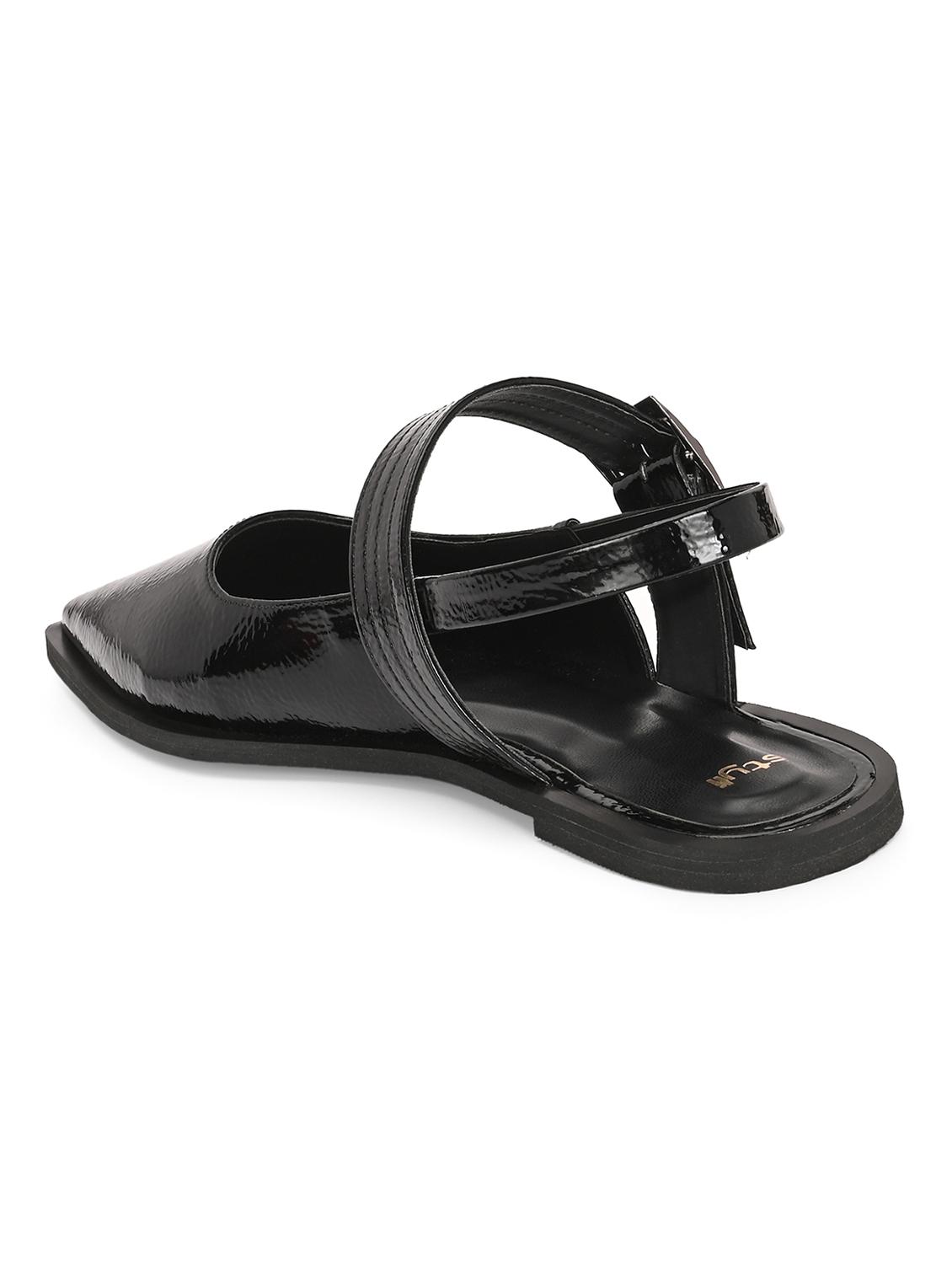 women black back strap flats - 21844115 - Standard Image - 3