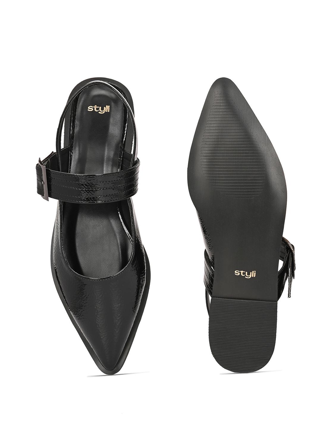 women black back strap flats - 21844115 - Standard Image - 5
